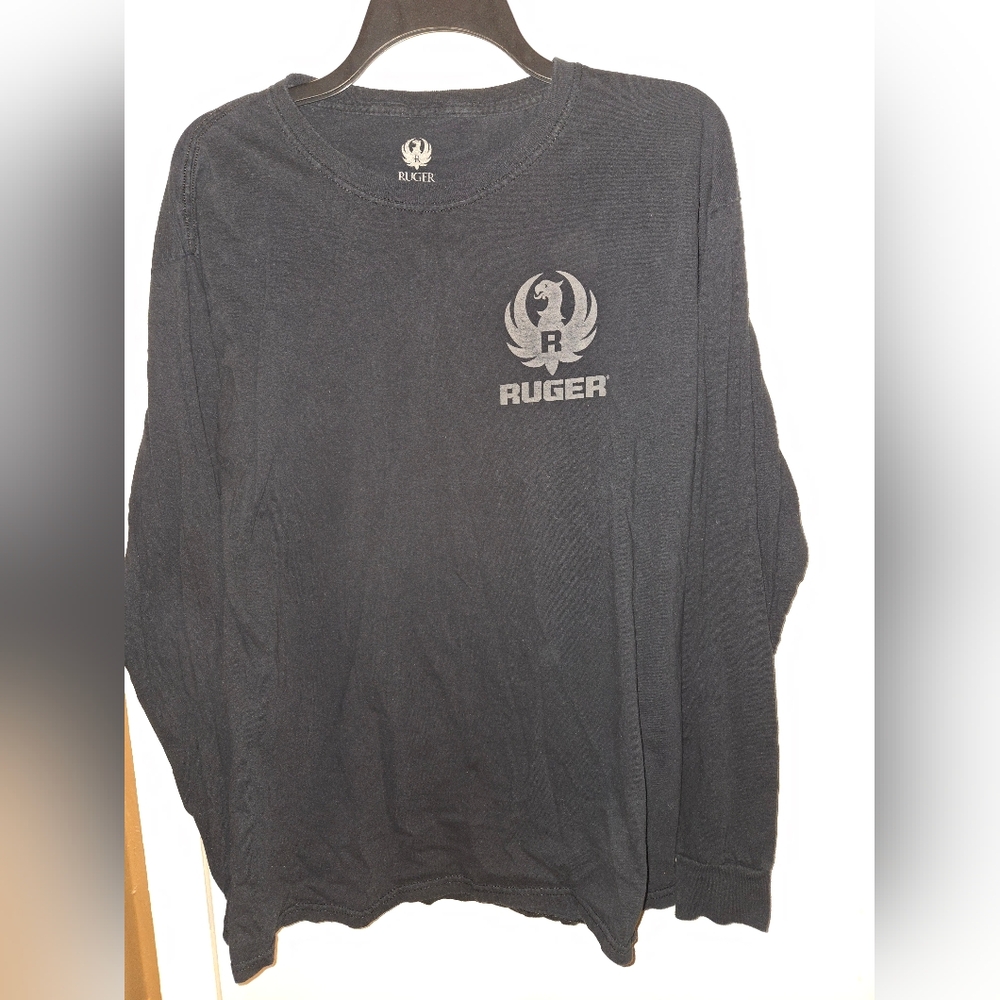 Ruger Black Long Sleeve Shirt with Chest Logo Mens Size L